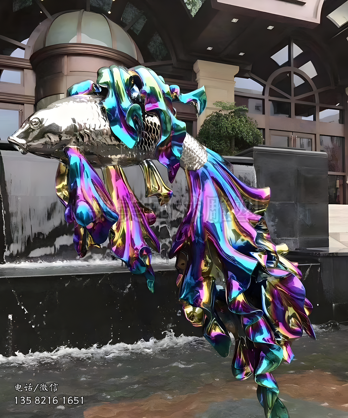 噴鍍不銹鋼鯉魚(yú)（金魚(yú)）造型