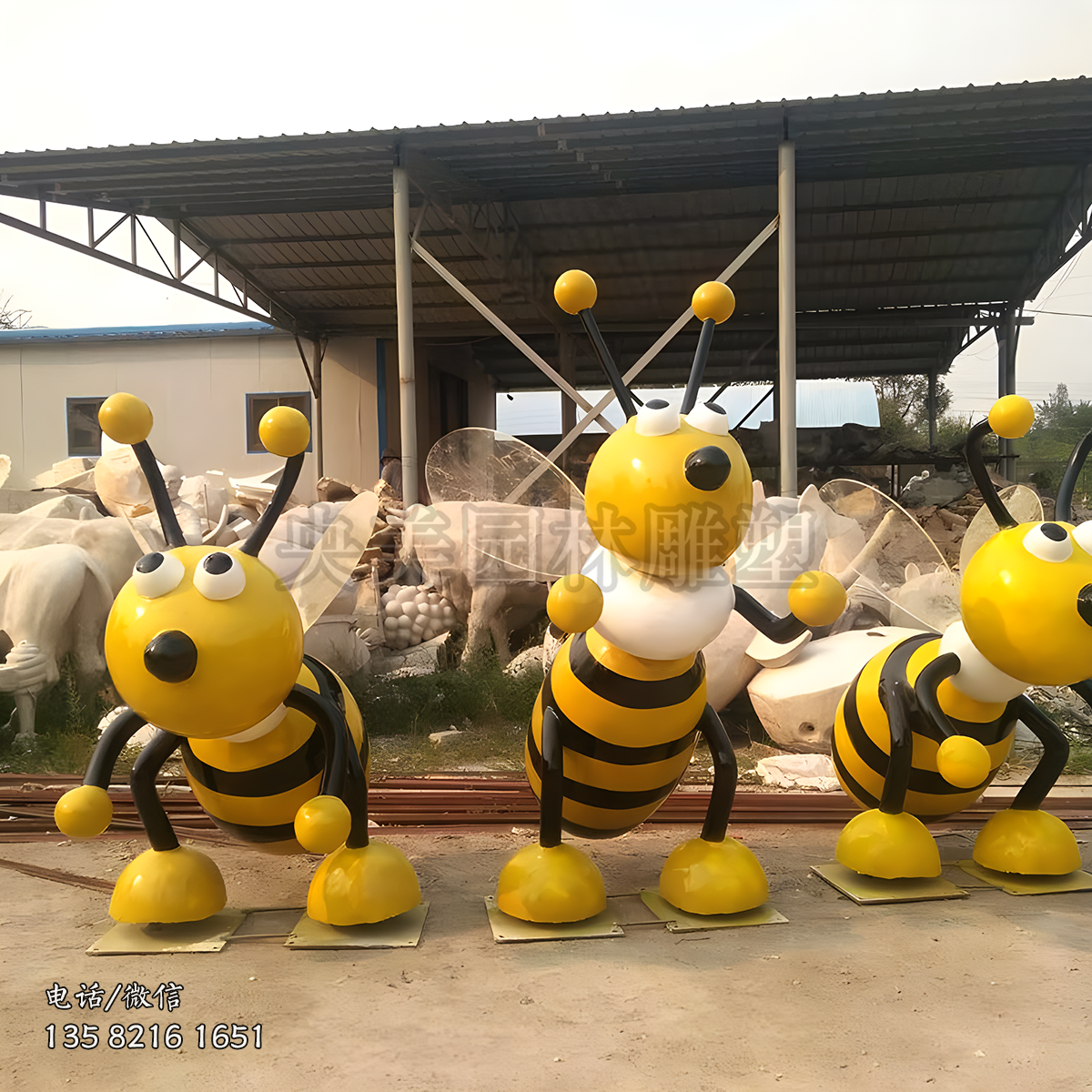 擬人蜜蜂卡通造型雕塑