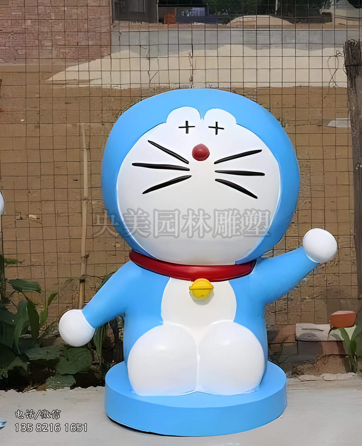 玻璃鋼機器貓哆啦A夢雕塑