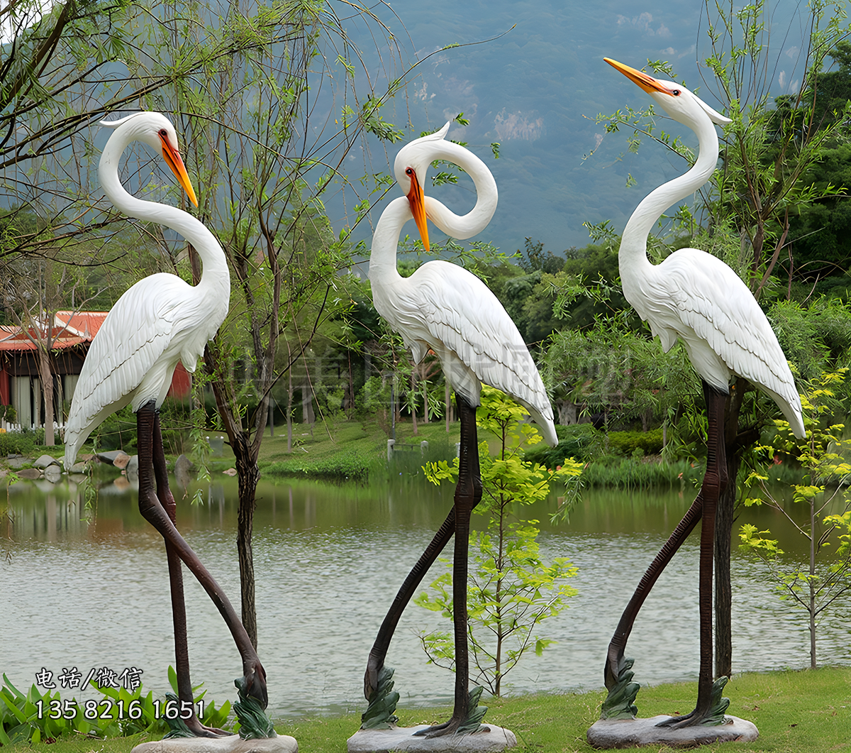 仿真白鷺雕塑