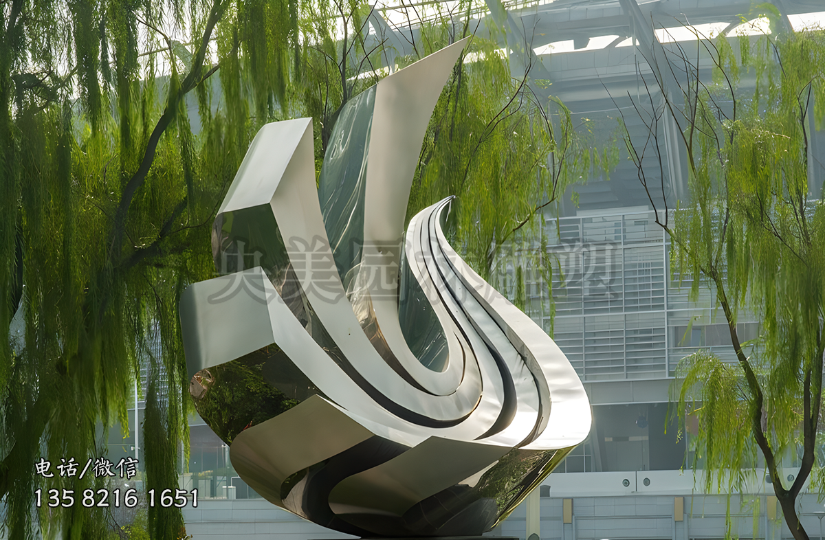 抽象不銹鋼創(chuàng)意鴿子雕塑