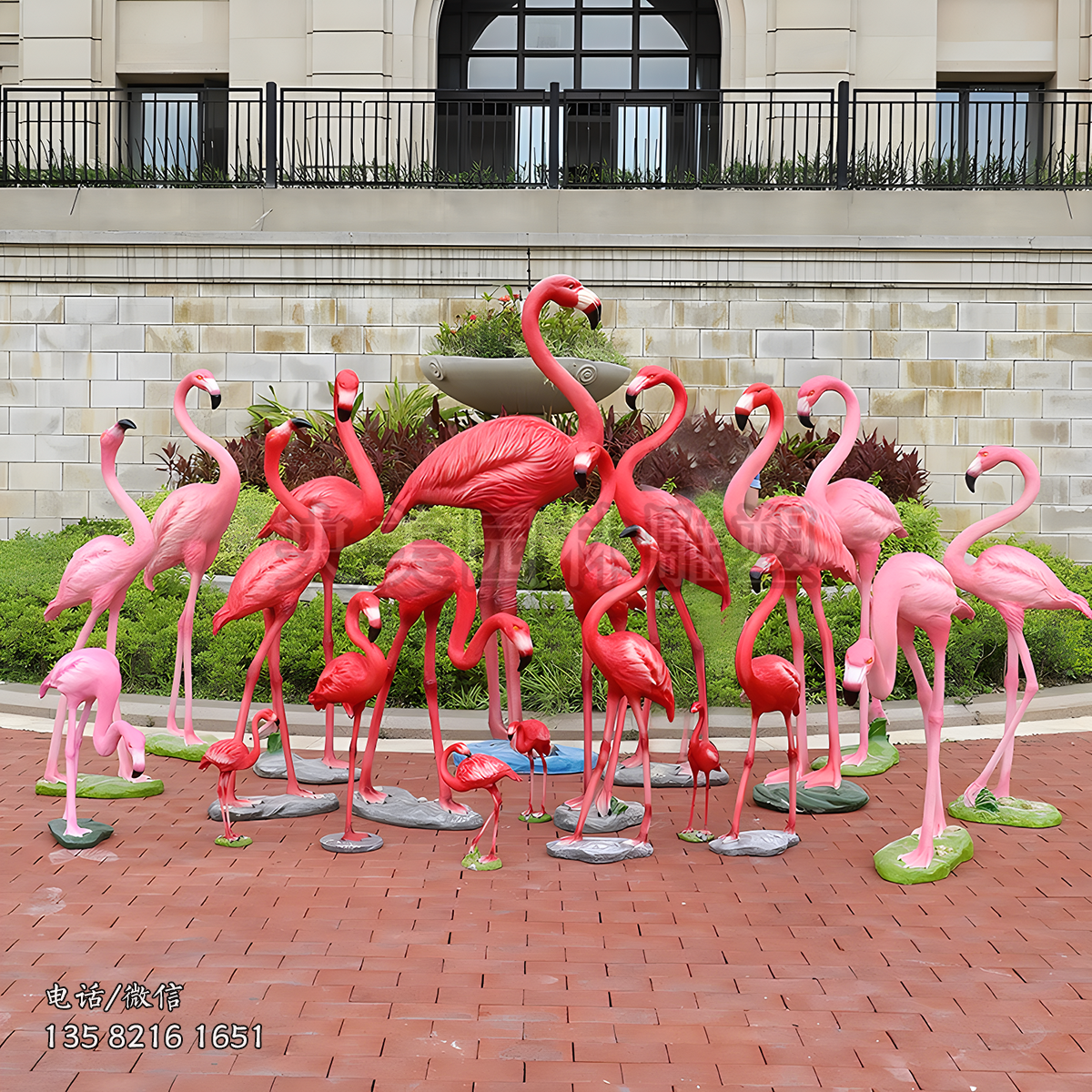 玻璃鋼火烈鳥仿真動物雕塑