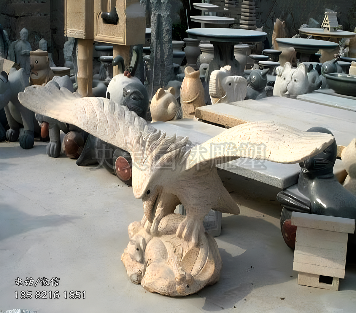 花崗巖石雕老鷹雕塑