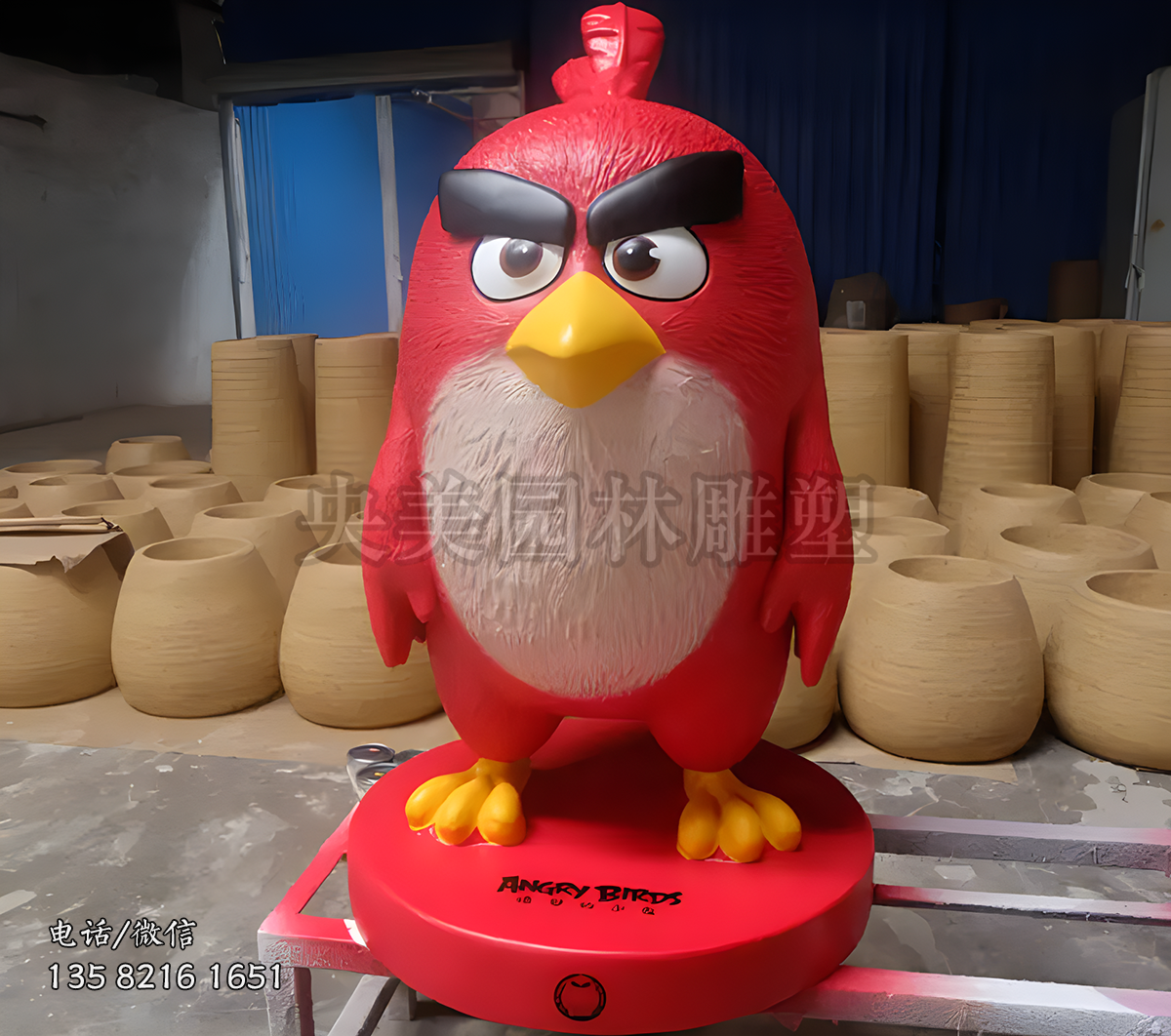 玻璃鋼卡通小鳥雕塑