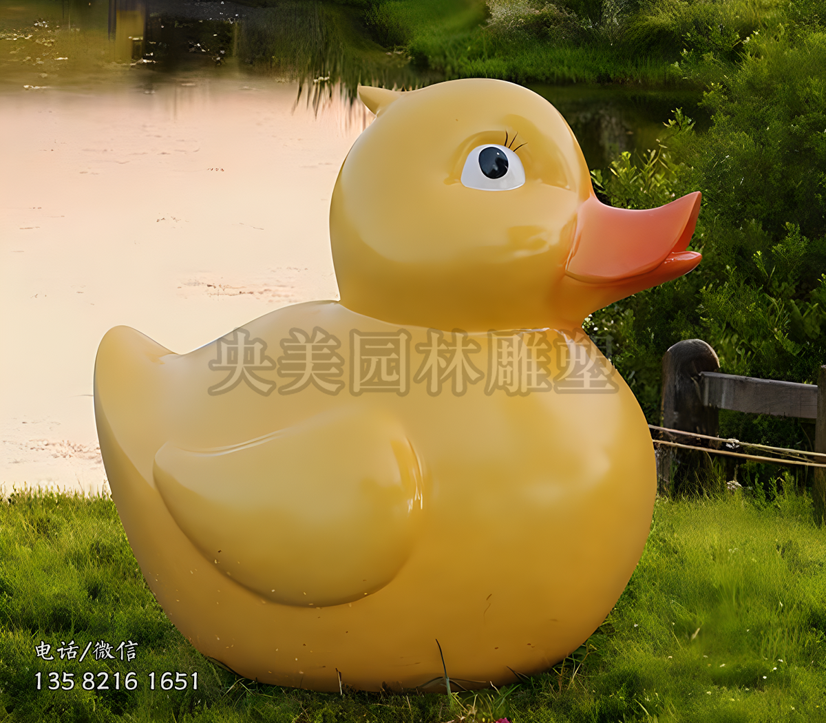 玻璃鋼小黃鴨雕塑