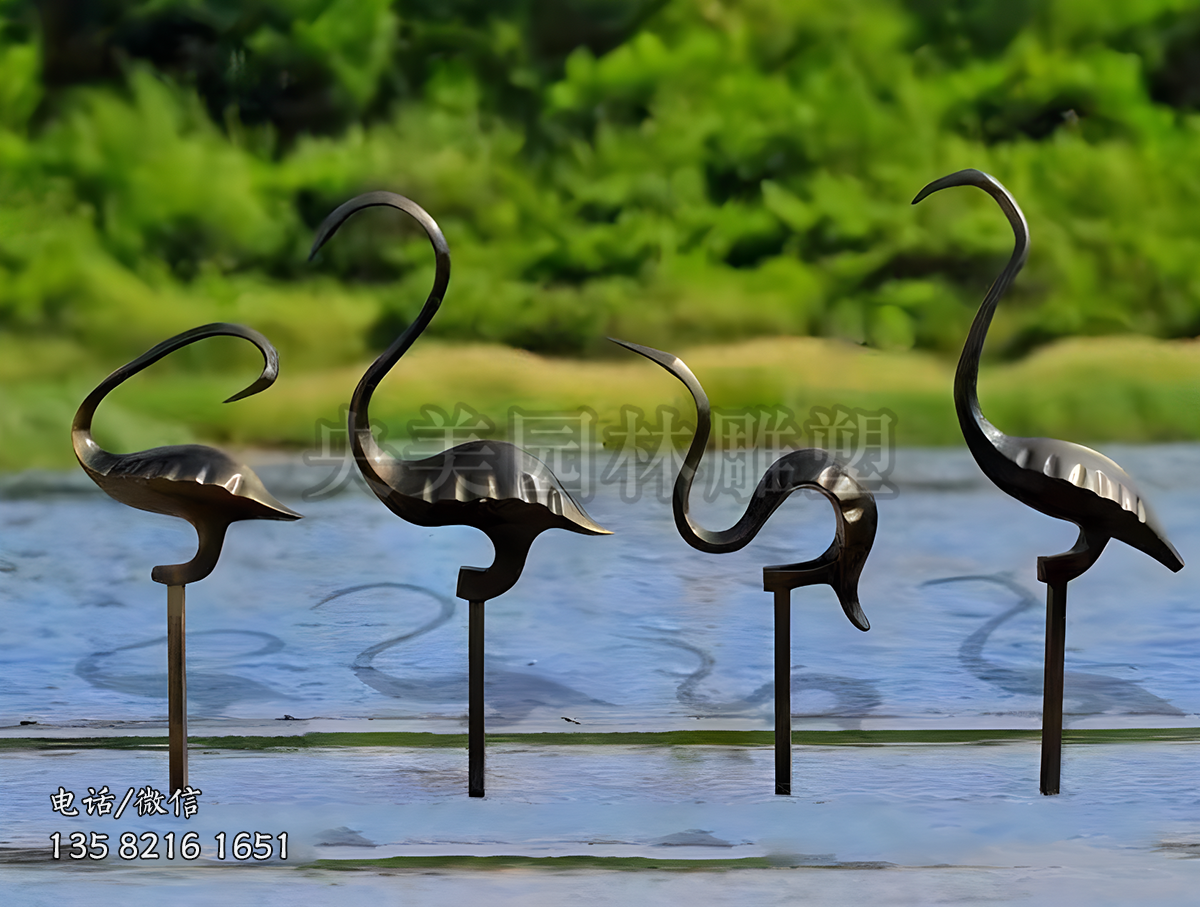 抽象藝術造型仙鶴雕塑擺件