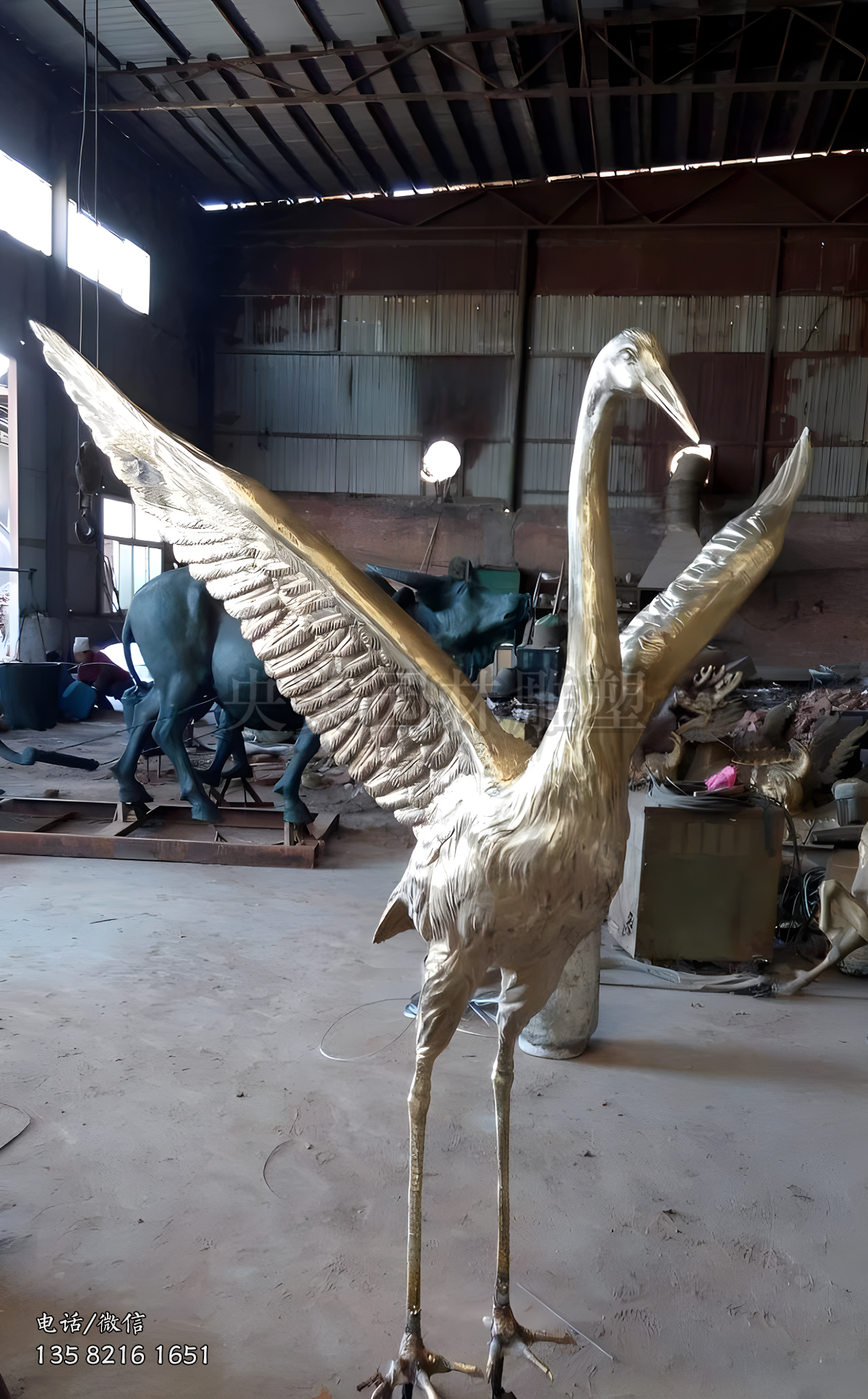 純銅鍛造仙鶴雕塑