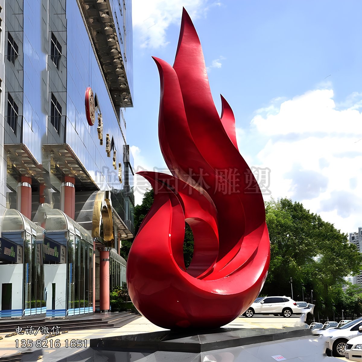 玻璃鋼抽象鳳凰景觀雕塑