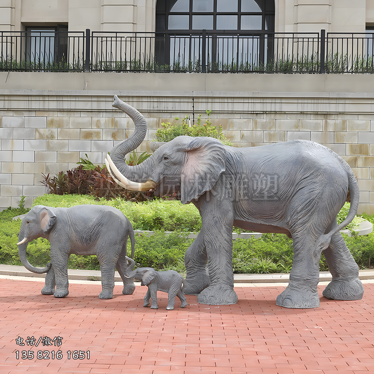 玻璃鋼仿真大象雕塑