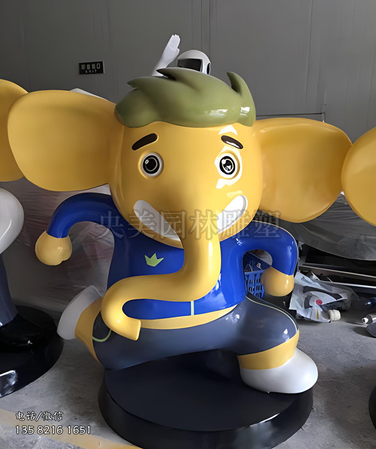 玻璃鋼卡通小象ip雕塑