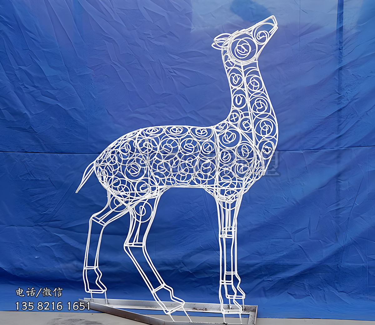 不銹鋼鏤空創(chuàng)意梅花鹿編織雕塑