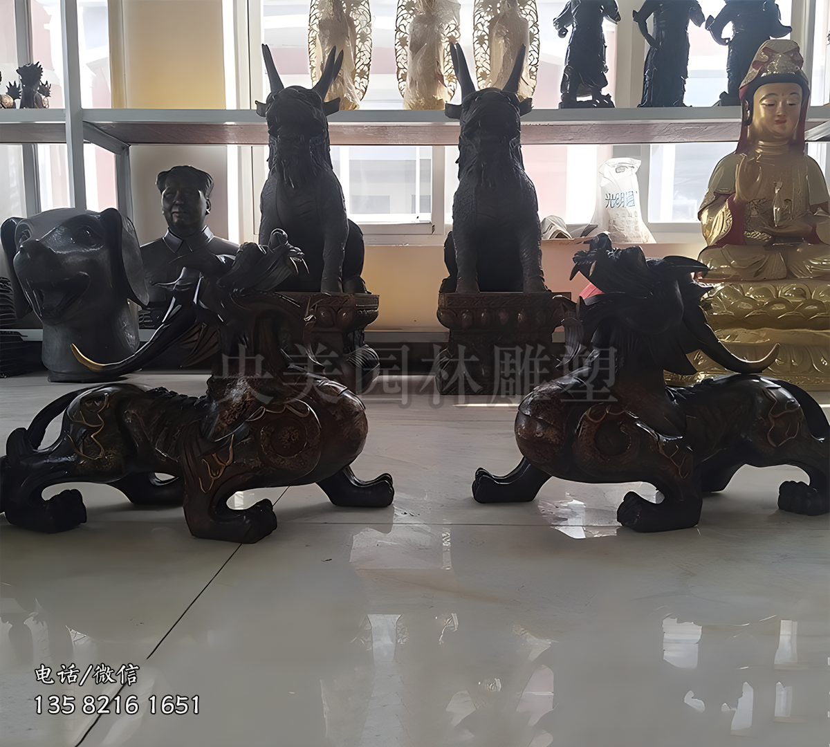 古銅貔貅銅雕擺件