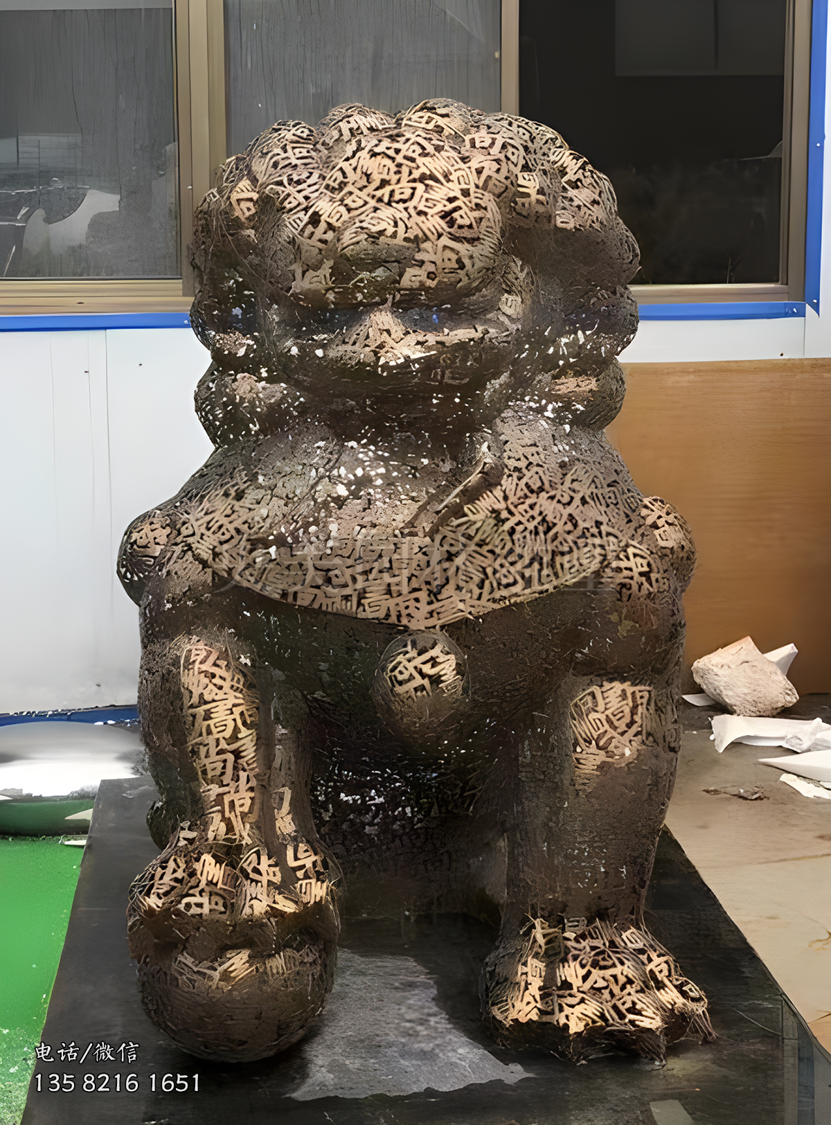 字符拼接不銹鋼天安門獅子雕塑