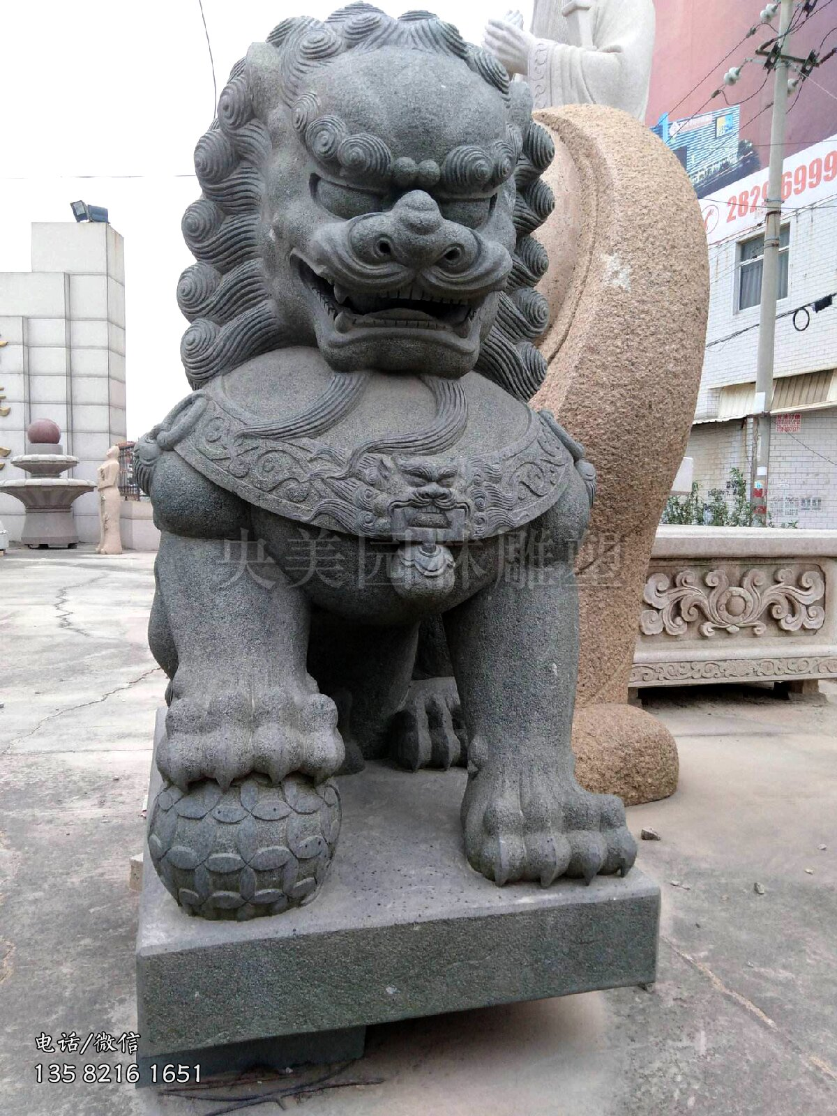 青石雕刻天安門石獅子