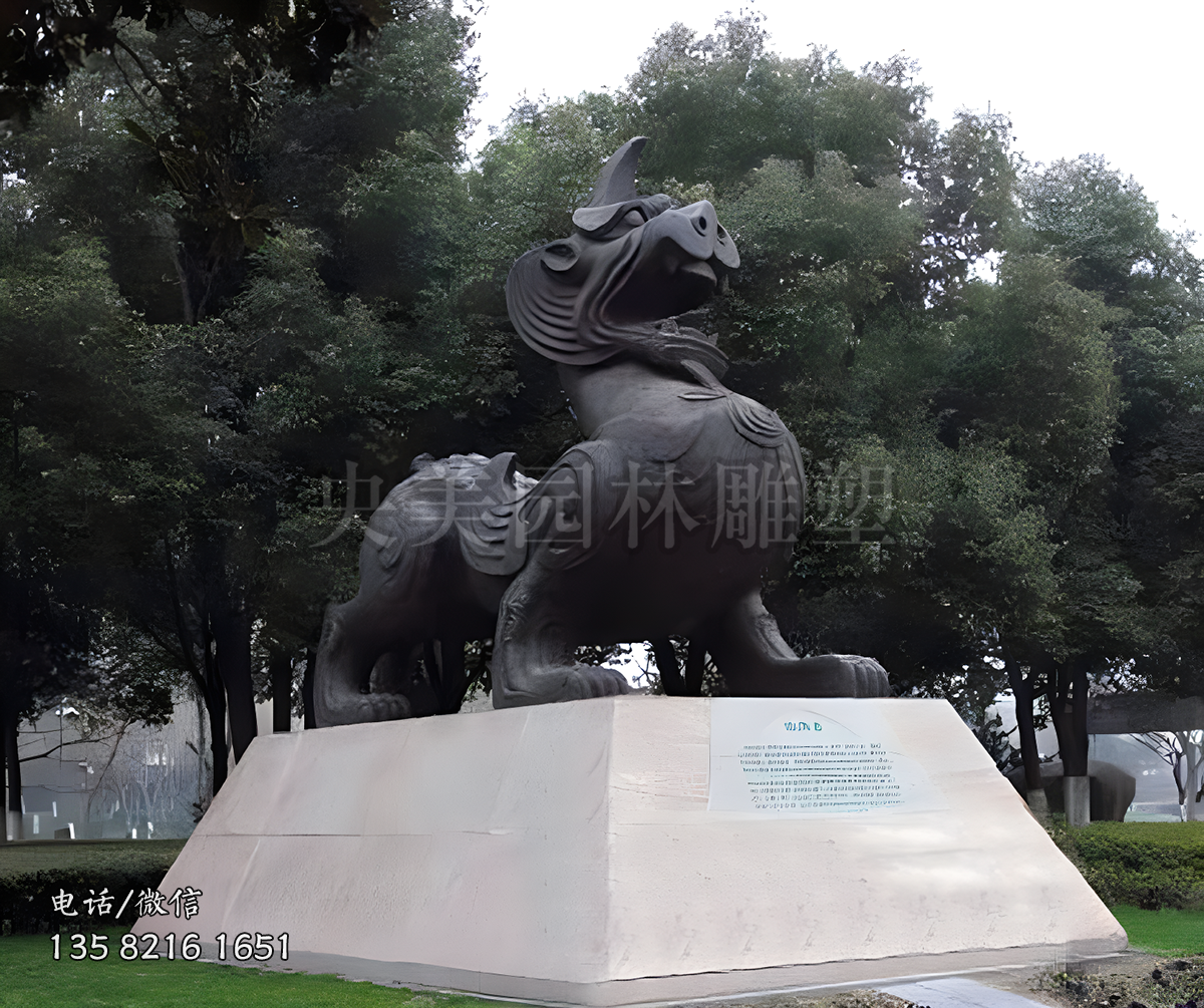 明辨是非神獸獬豸銅雕塑