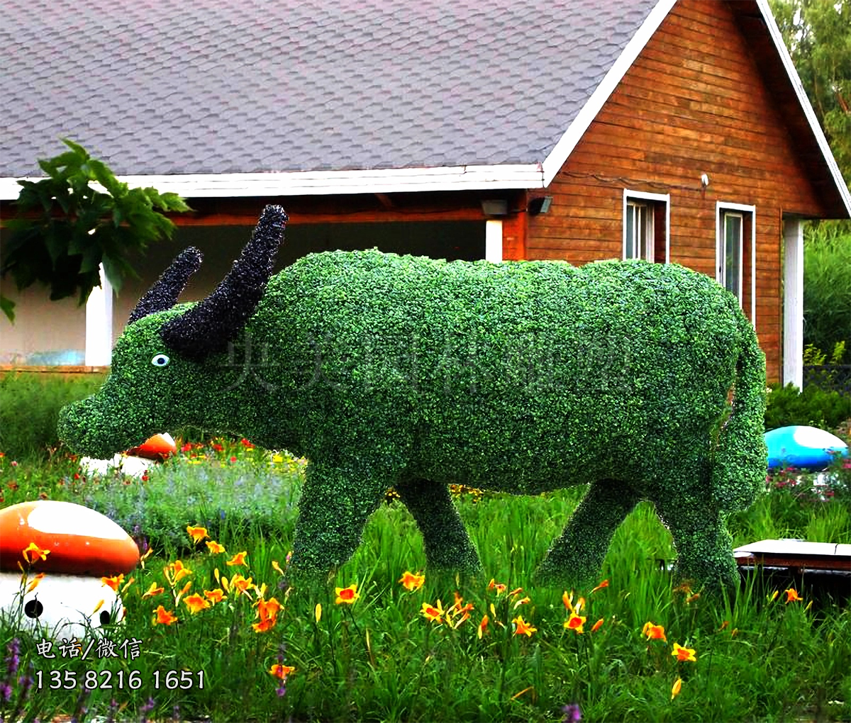 草皮植絨水牛雕塑