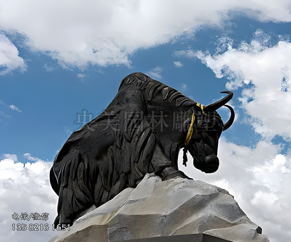 牦牛景觀銅雕