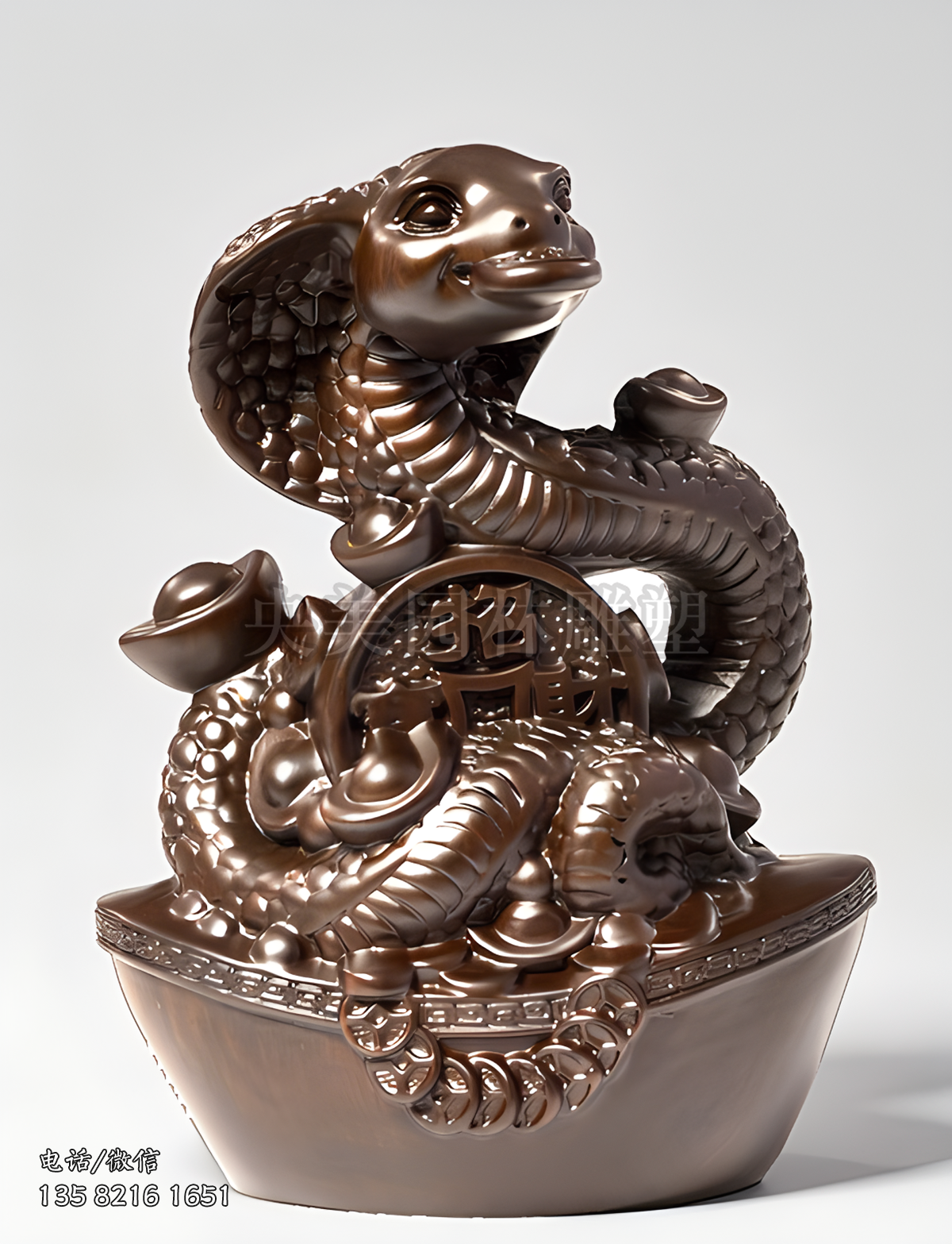 招財(cái)進(jìn)寶蛇雕塑