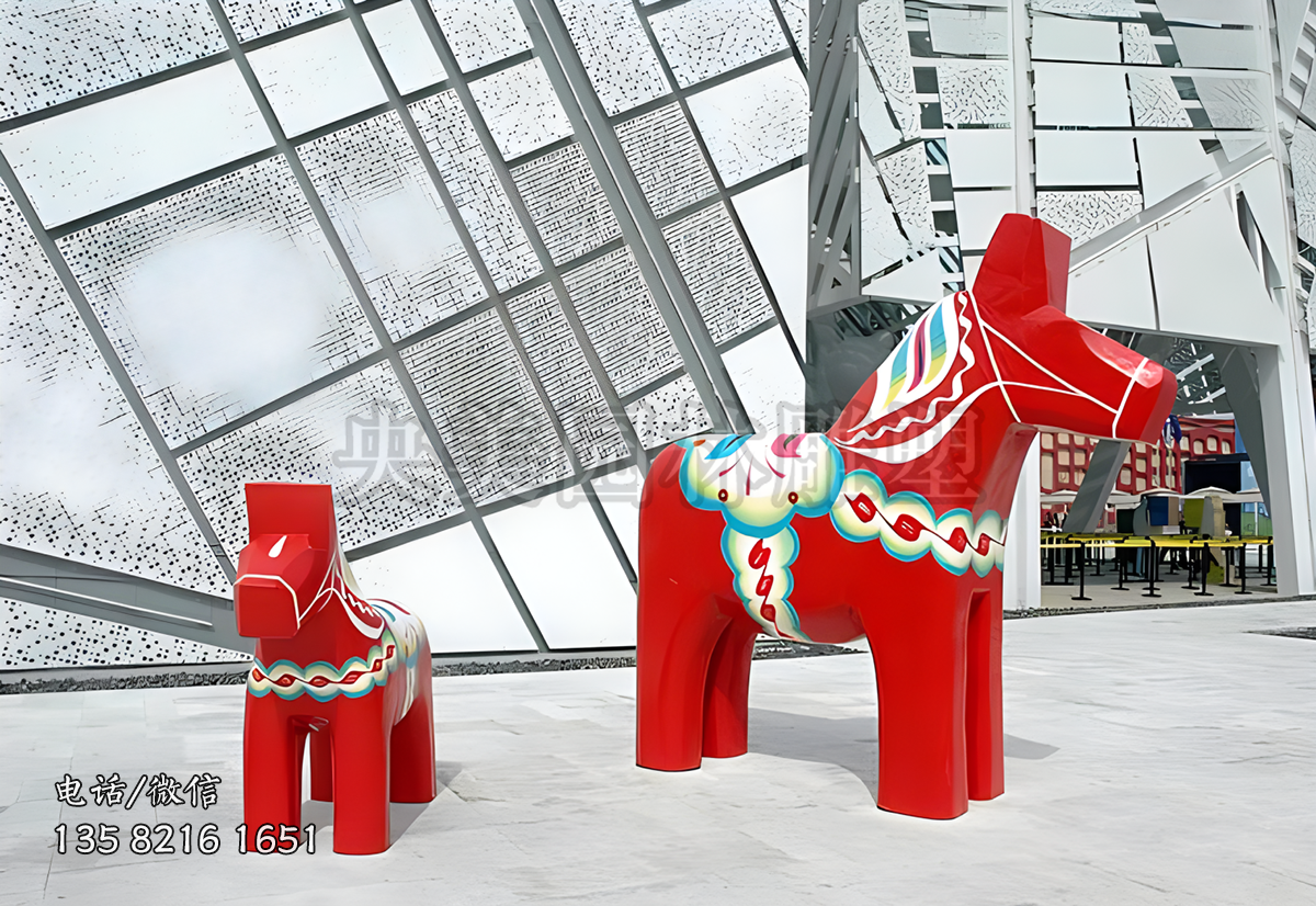 玻璃鋼木馬造型卡通馬雕塑