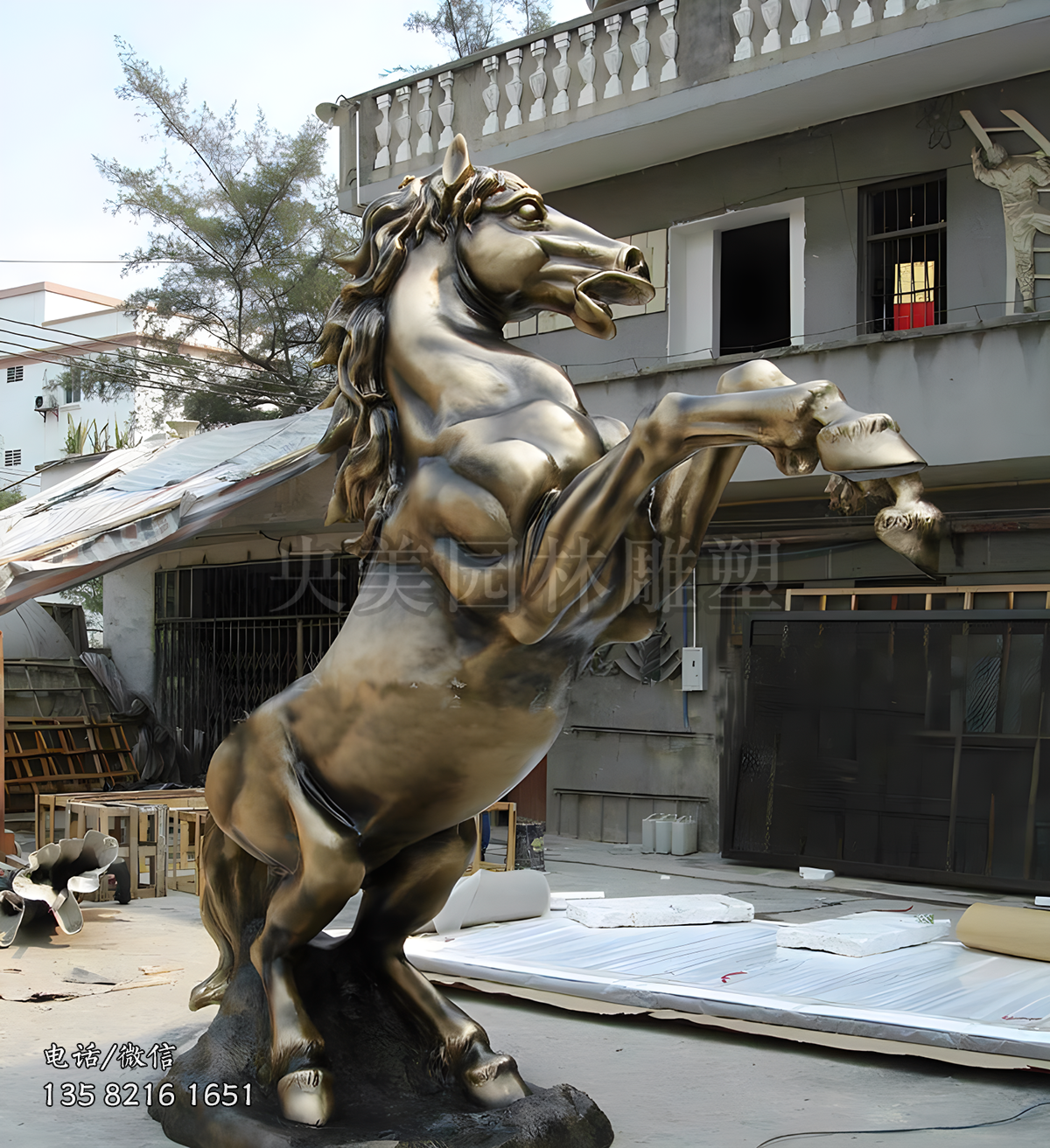 純銅鑄造立馬景觀雕塑
