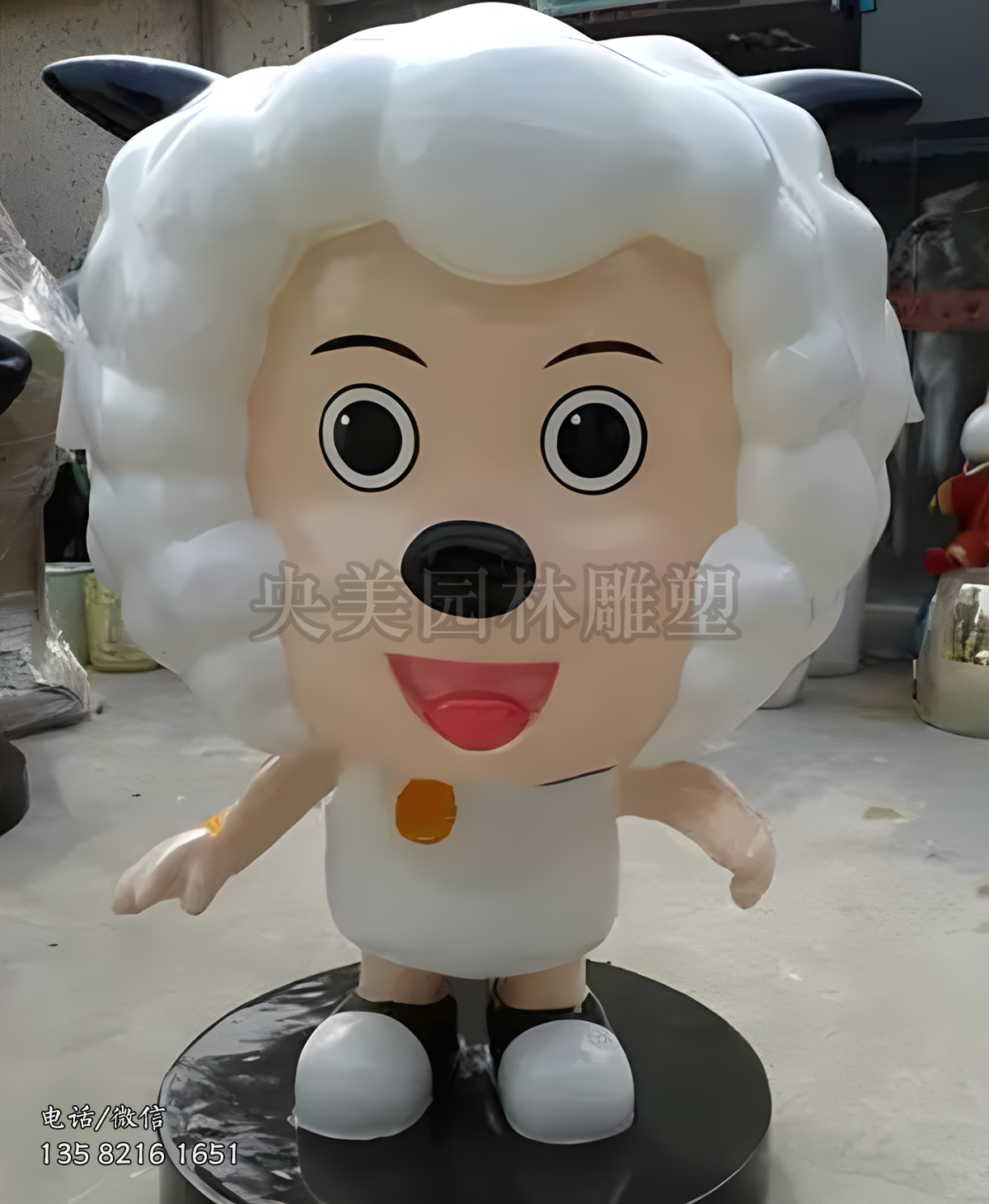 玻璃鋼仿真動(dòng)漫人物喜羊羊雕塑