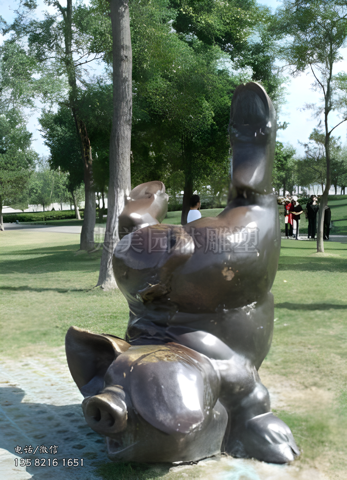 純銅鑄造可愛(ài)豬雕塑