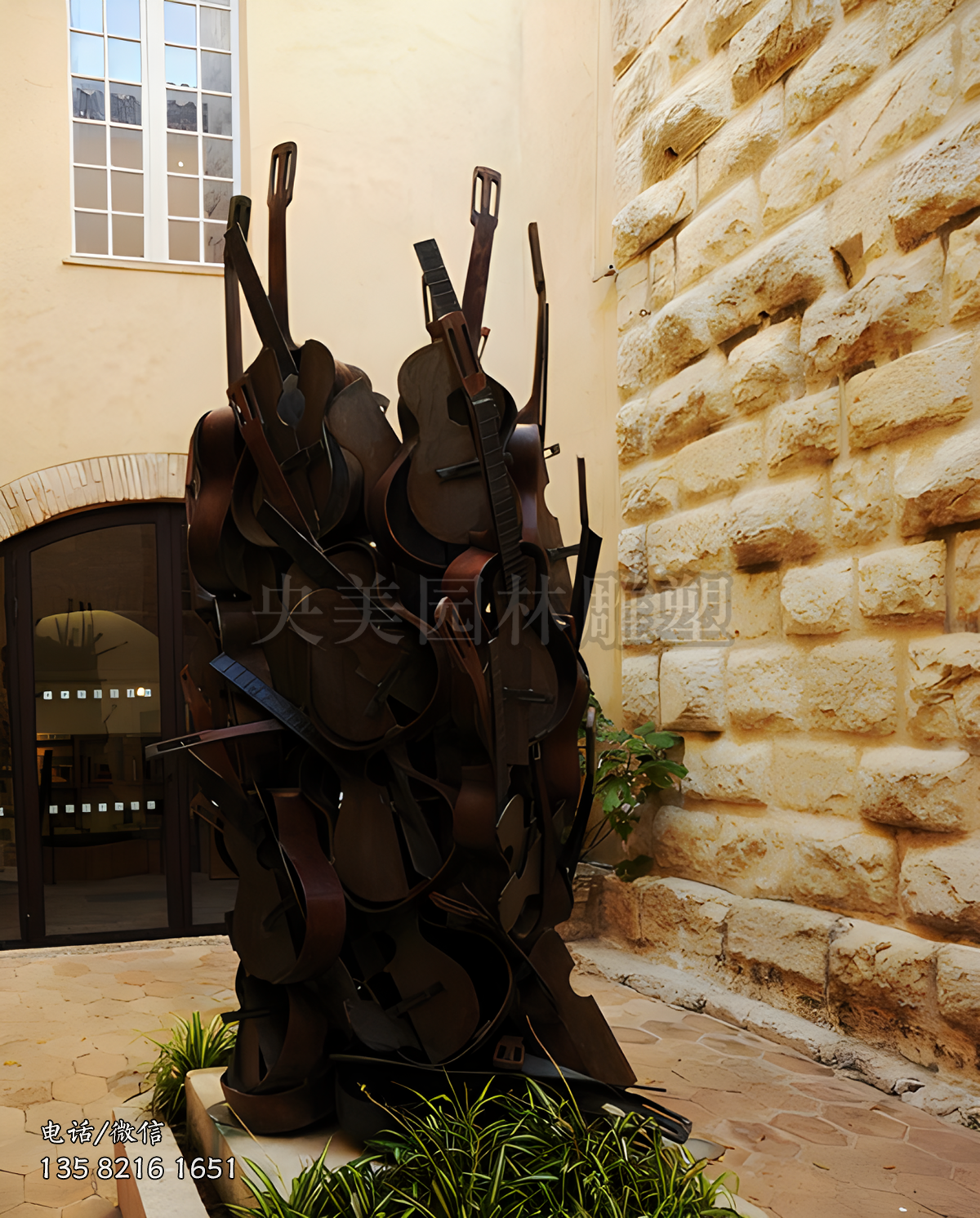 由多把吉他組成的景觀雕塑擺件