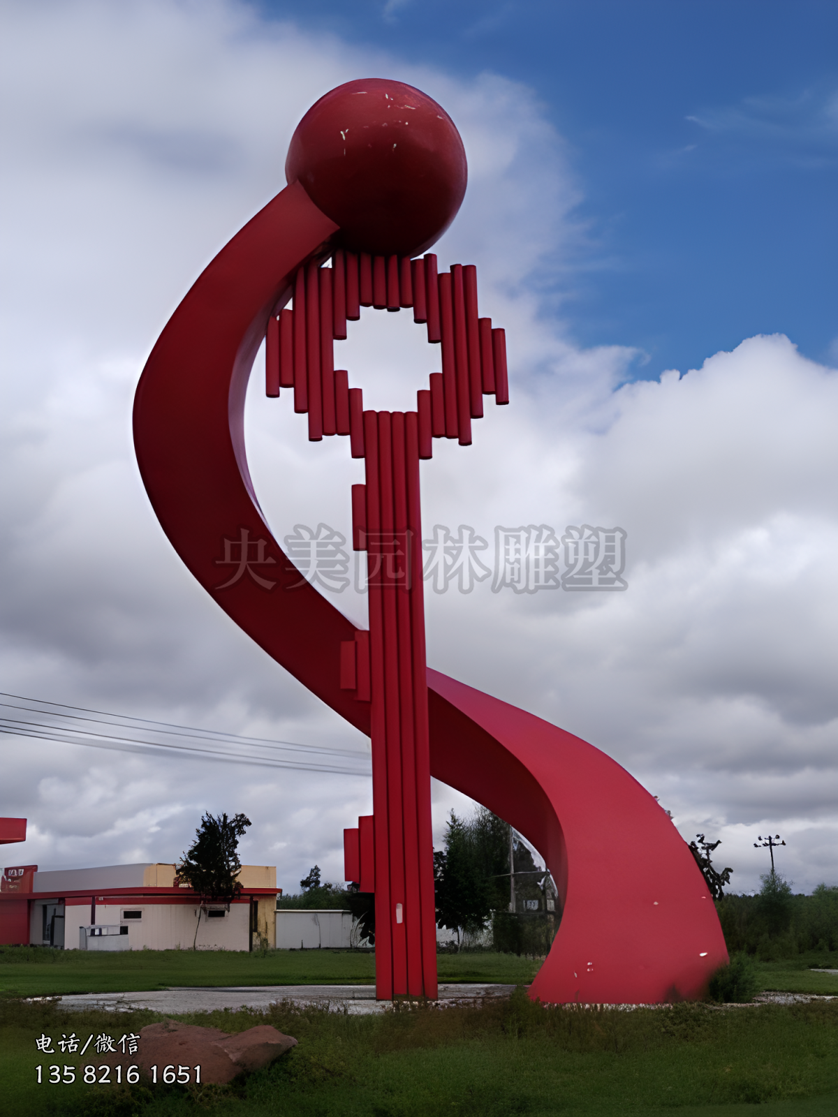 不銹鋼鑰匙景觀雕塑