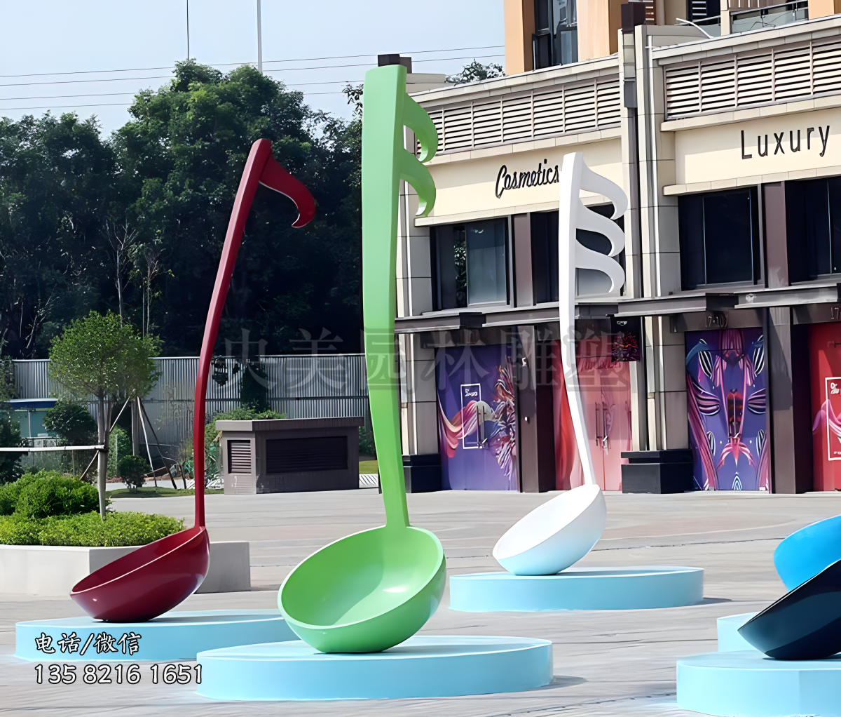 不銹鋼音符造型勺子雕塑