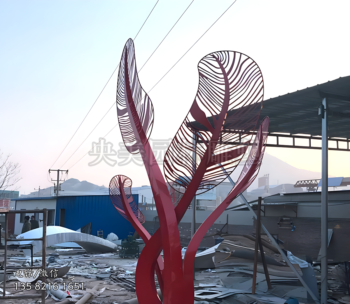 羽毛（樹(shù)葉）造型不銹鋼抽象樹(shù)