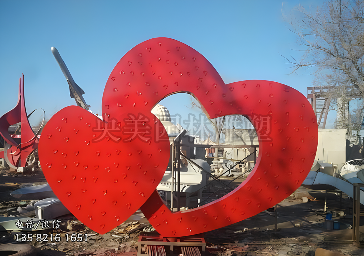 大小愛心創(chuàng)意不銹鋼雕塑