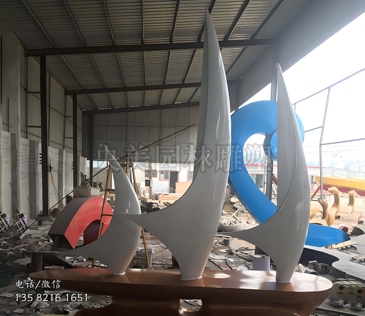 玻璃鋼船帆雕塑擺件