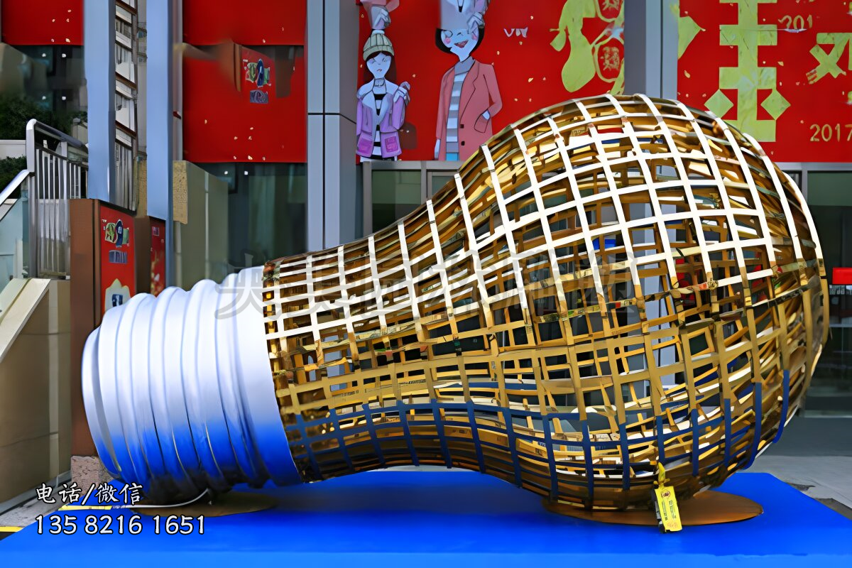 不銹鋼編織燈泡雕塑