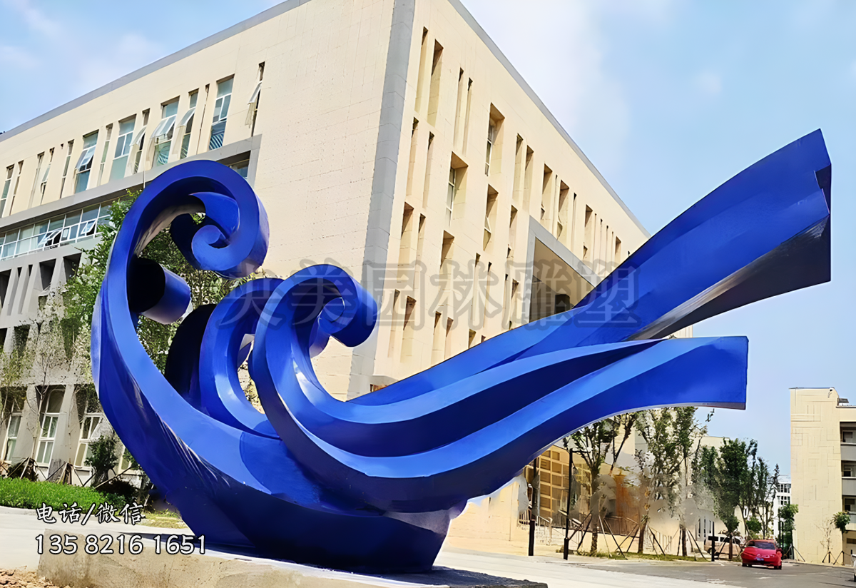 不銹鋼抽象浪花景觀雕塑