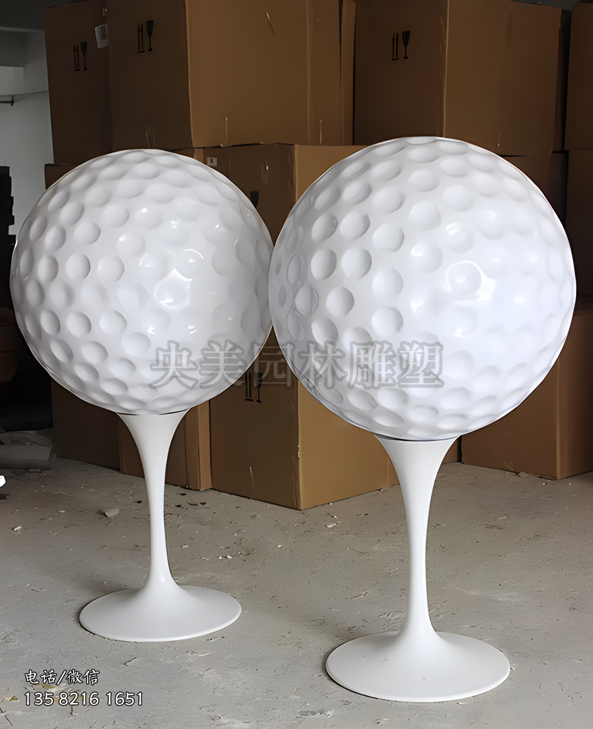 玻璃鋼仿真高爾夫球雕塑擺件