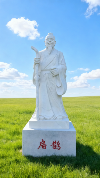 玻璃鋼仿漢白玉扁鵲雕塑