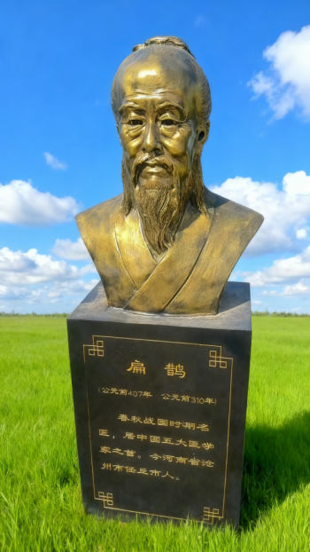 玻璃鋼仿銅扁鵲半身胸像