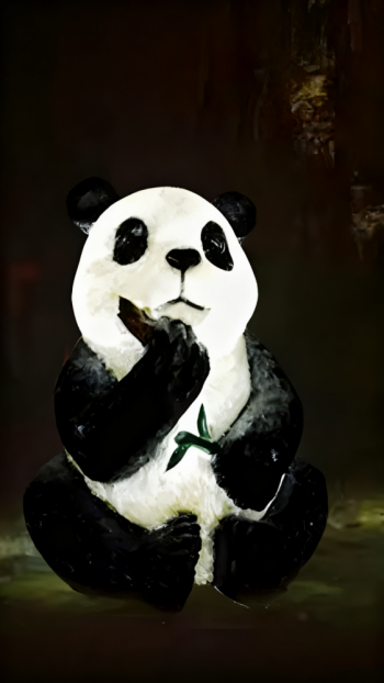 玻璃鋼發(fā)光熊貓雕塑 (1)