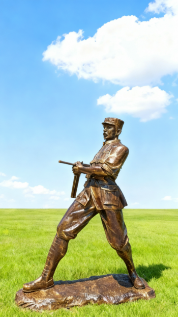 玻璃鋼仿銅紅軍雕塑 (10)