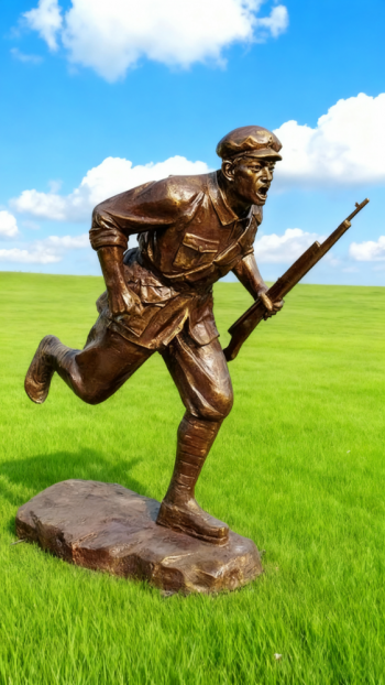 玻璃鋼仿銅紅軍雕塑 (12)