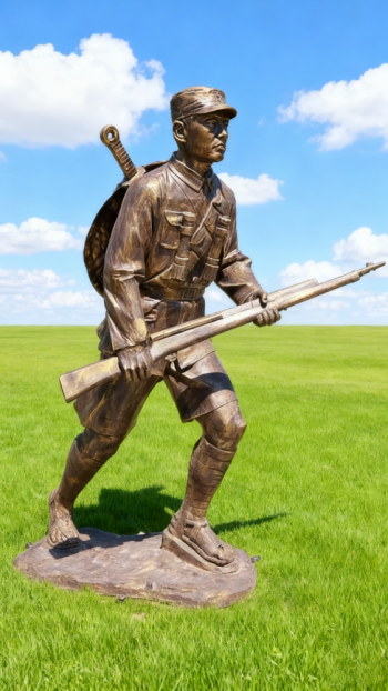 玻璃鋼仿銅紅軍雕塑 (16)