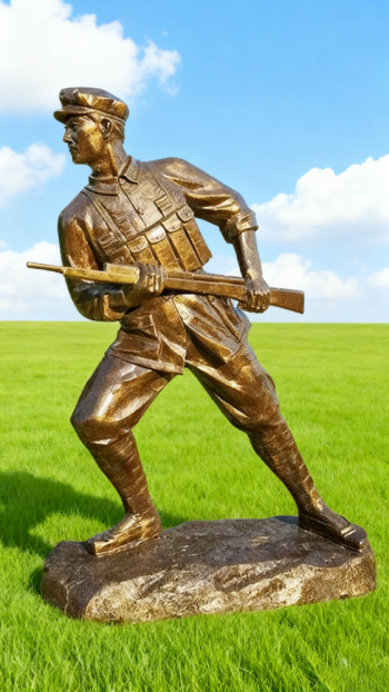 玻璃鋼仿銅紅軍雕塑 (24)