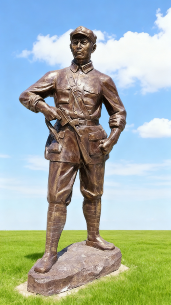 玻璃鋼仿銅紅軍雕塑 (44)