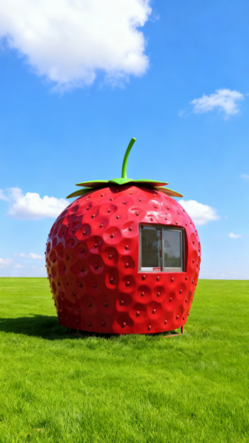 玻璃鋼仿真草莓屋子造型