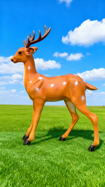 玻璃鋼仿真梅花鹿雕塑 (1)