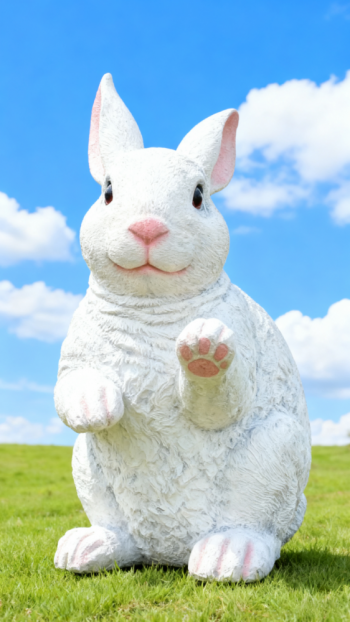 玻璃鋼仿真大白兔雕塑