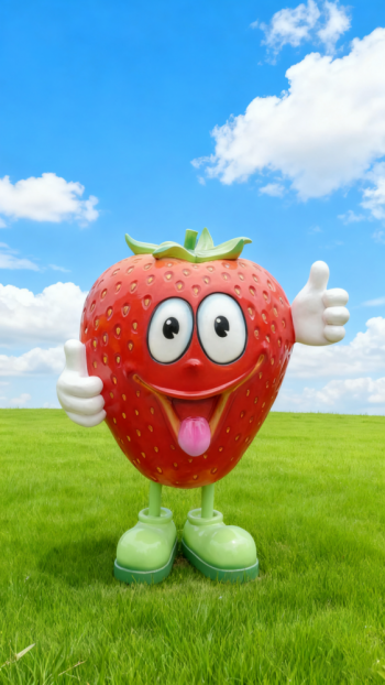 玻璃鋼卡通草莓雕塑公仔 (8)