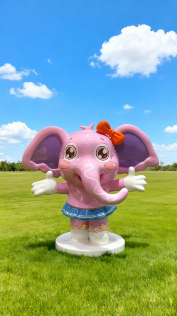 玻璃鋼卡通大象雕塑 (1)