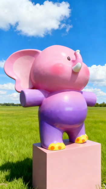 玻璃鋼卡通大象雕塑 (2)