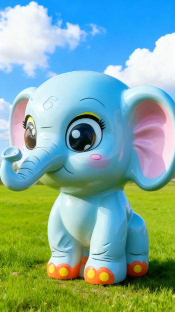 玻璃鋼卡通大象雕塑 (7)